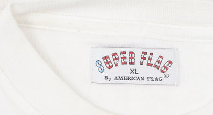 Unisex Adults UK Size XL Super Flag by American Flag White Pullover Sweatshirt