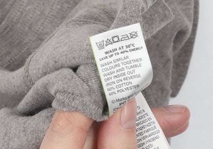 Womens UK Size 12 Marks and Spencer Grey  T-Shirt