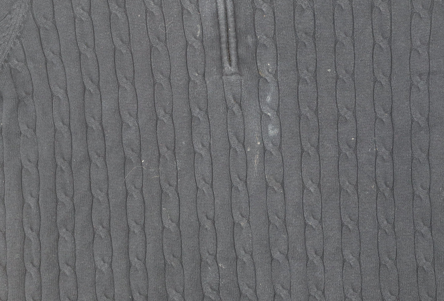 Racing Green Men's Black Full Zip Cable-Knit Jumper L