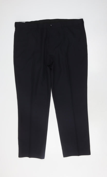 Marks and Spencer Men's Black Regular Fit Dress Trousers 40 Short