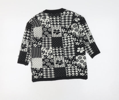 Marks and Spencer Black Cotton Blend Patchwork Jumper, Girls 7-8