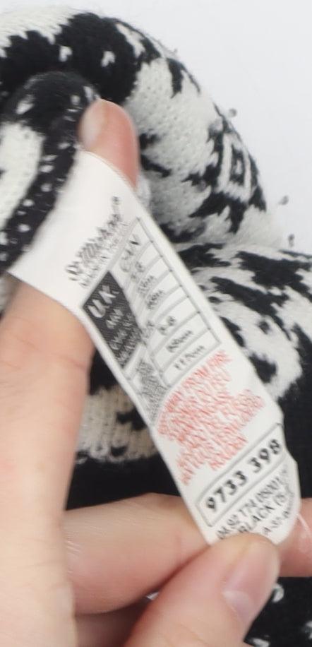 Marks and Spencer Black Cotton Blend Patchwork Jumper, Girls 7-8