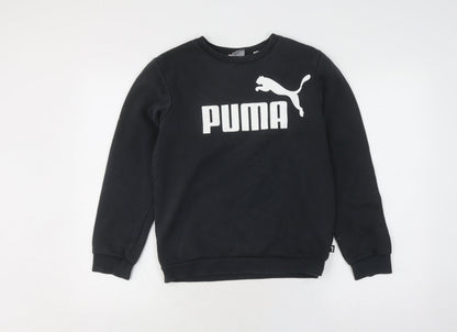 Additional front view of Puma boys’ black graphic pullover sweatshirt 13-14 years