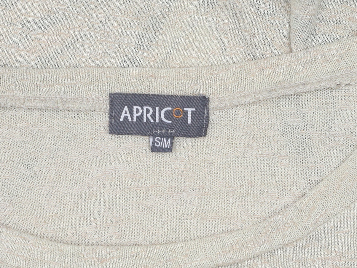 Womens UK Size S Apricot Beige Basic T-Shirt