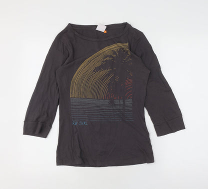 Rip Curl Boys Black Graphic Print Long Sleeve T-Shirt S