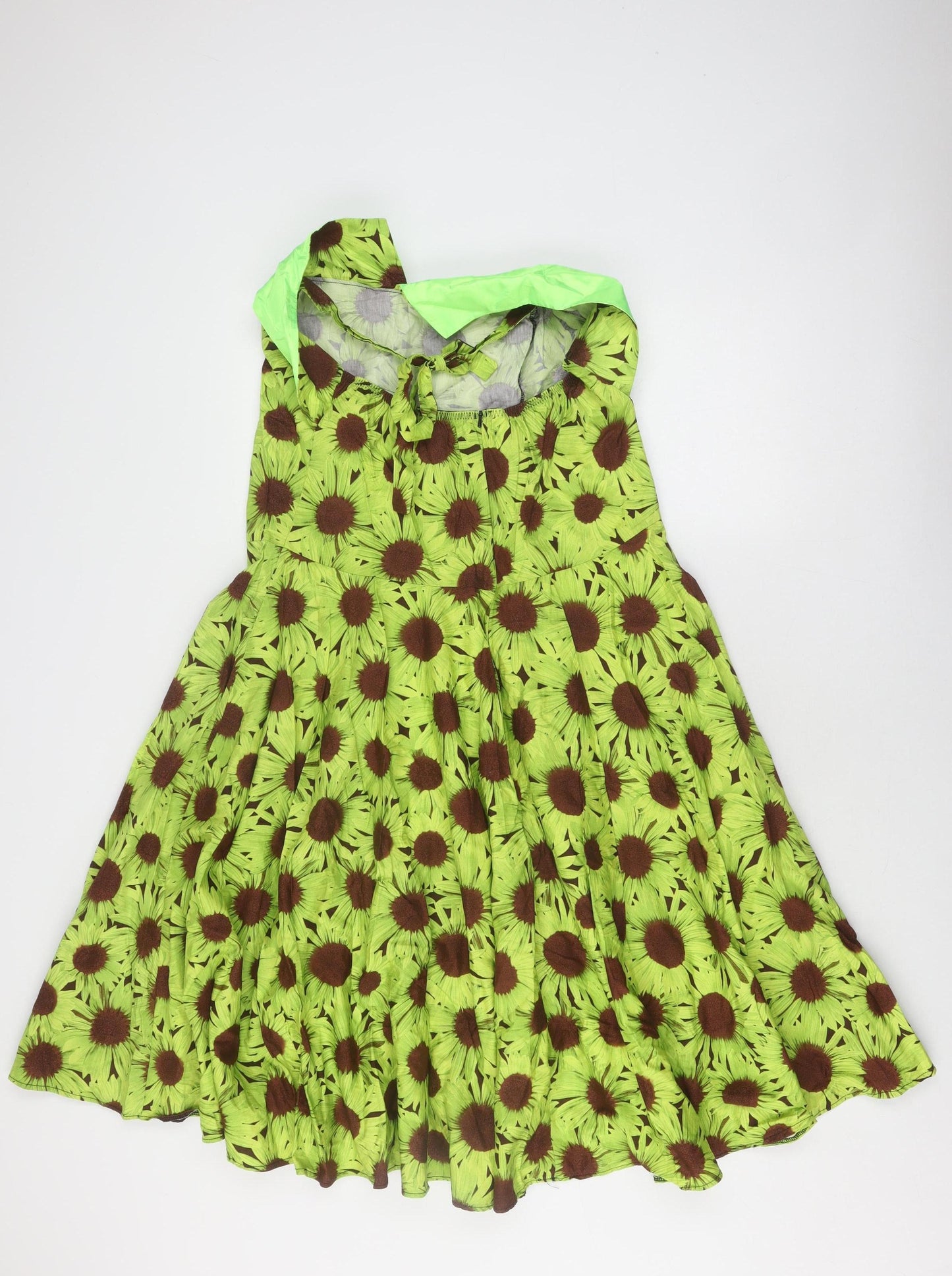 Beverley Jane Women's Green Floral A-Line Dress XL