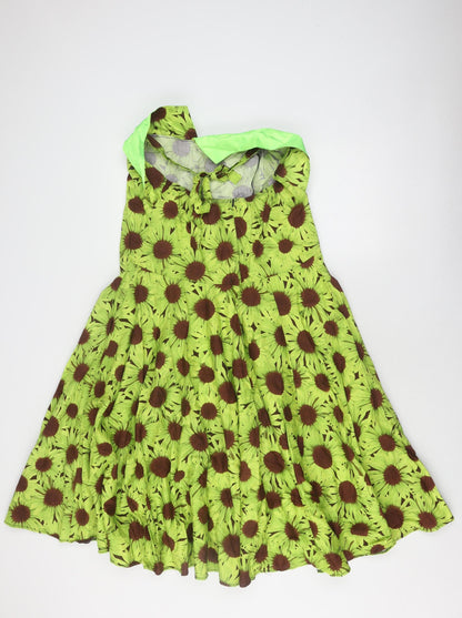 Beverley Jane Women's Green Floral A-Line Dress XL