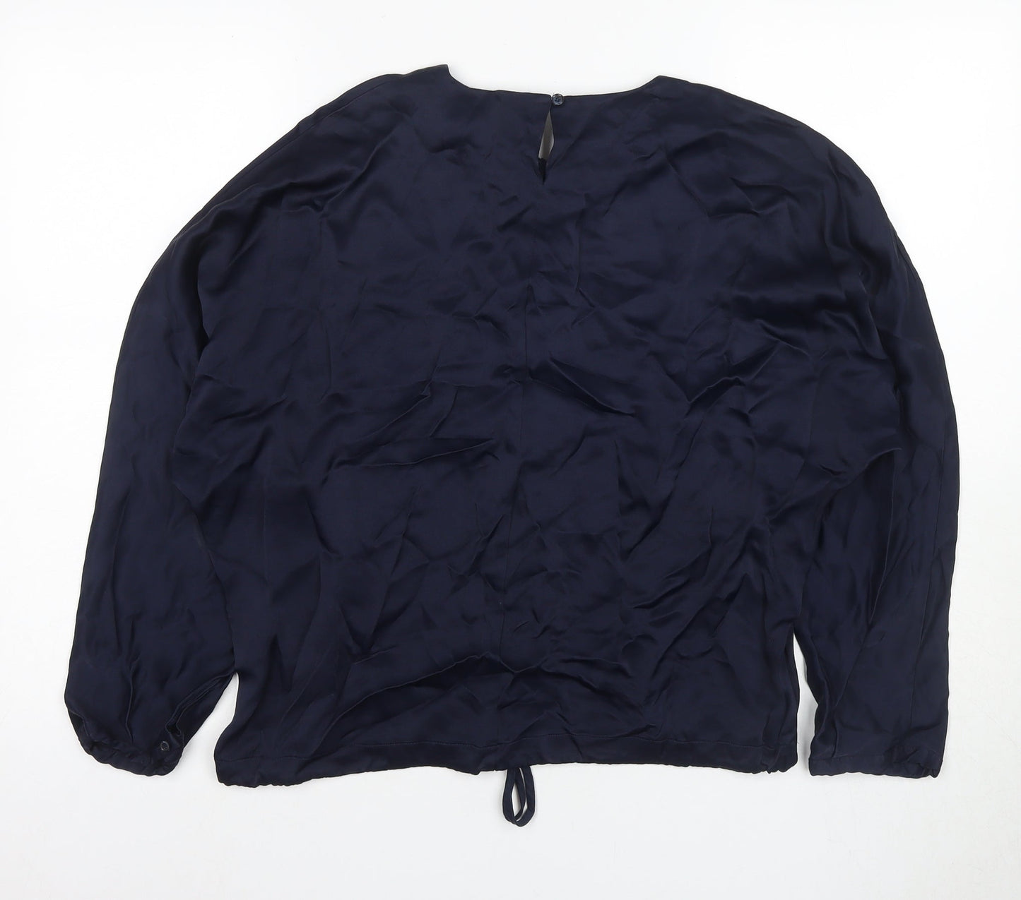 Zara Women's Blue Blouse Size M with Balloon Sleeves