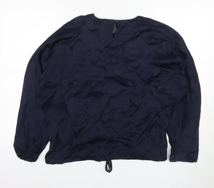 Zara Women's Blue Blouse Size M with Balloon Sleeves