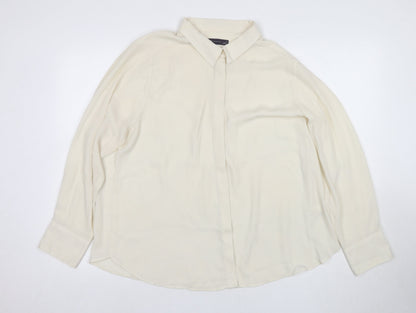 Womens UK Size 18 Marks and Spencer Ivory Basic Button-Up