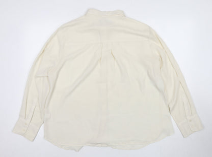 Womens UK Size 18 Marks and Spencer Ivory Basic Button-Up