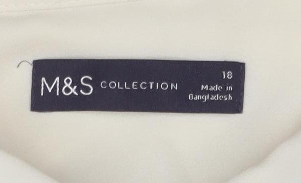 Womens UK Size 18 Marks and Spencer Ivory Basic Button-Up