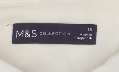 Womens UK Size 18 Marks and Spencer Ivory Basic Button-Up