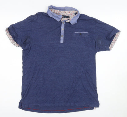 Next Men's Blue Medium Polo Shirt Collared Casual