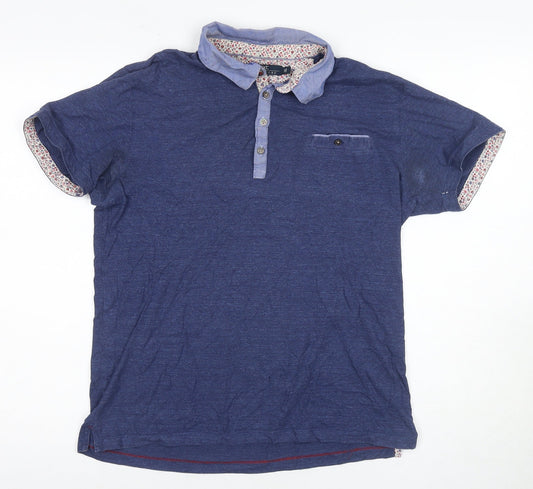 Next Men's Blue Medium Polo Shirt Collared Casual