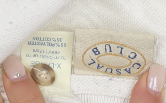 Casual Club Men's White XL Polo Shirt