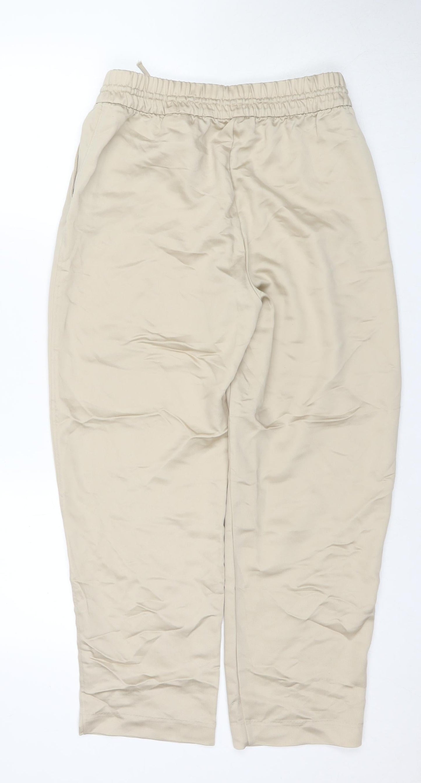 Womens UK Size S H&M Relaxed Fit Capri Beige Trousers