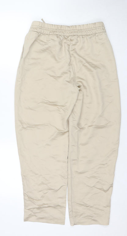 Womens UK Size S H&M Relaxed Fit Capri Beige Trousers