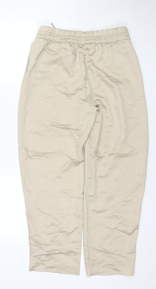 Womens UK Size S H&M Relaxed Fit Capri Beige Trousers