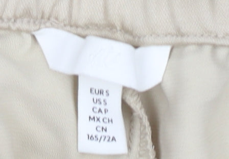 Womens UK Size S H&M Relaxed Fit Capri Beige Trousers