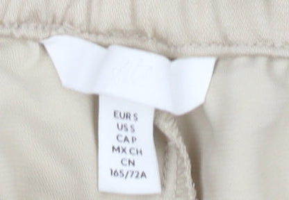 Womens UK Size S H&M Relaxed Fit Capri Beige Trousers