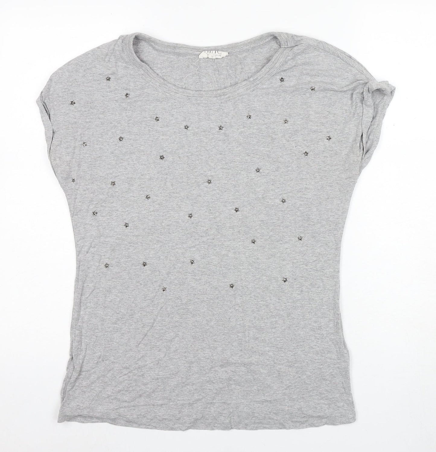 Womens UK Size 12 Debenhams Grey Basic T-Shirt