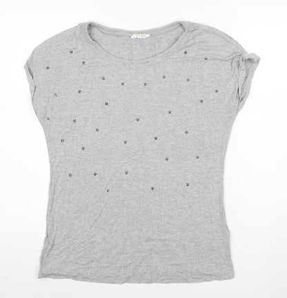 Womens UK Size 12 Debenhams Grey Basic T-Shirt