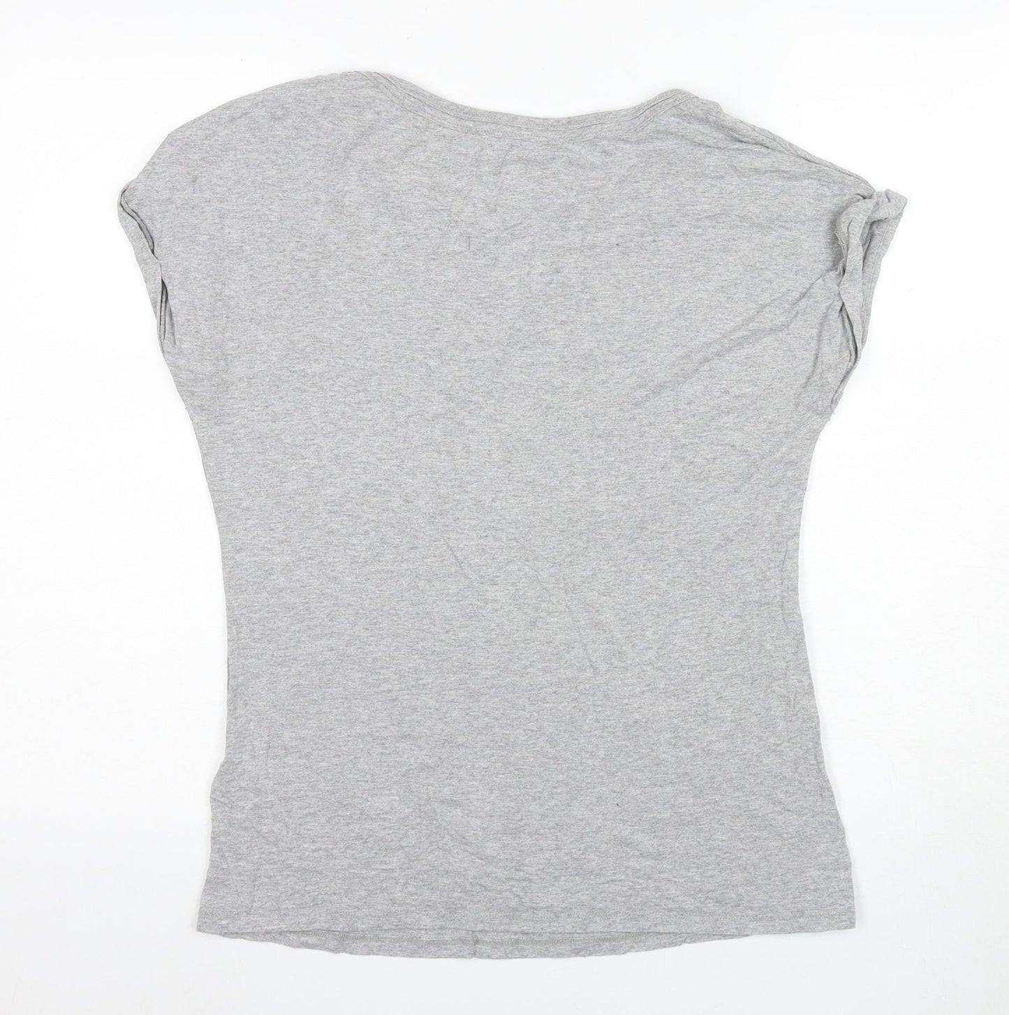 Womens UK Size 12 Debenhams Grey Basic T-Shirt