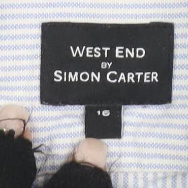 West End Blue Striped Long Sleeve Polo for Men, Size 16