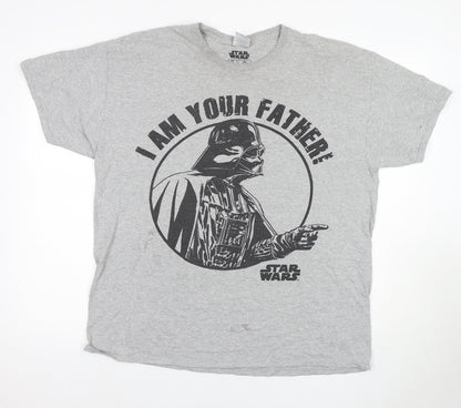 Star Wars Darth Vader Men's XL Grey Graphic T-Shirt