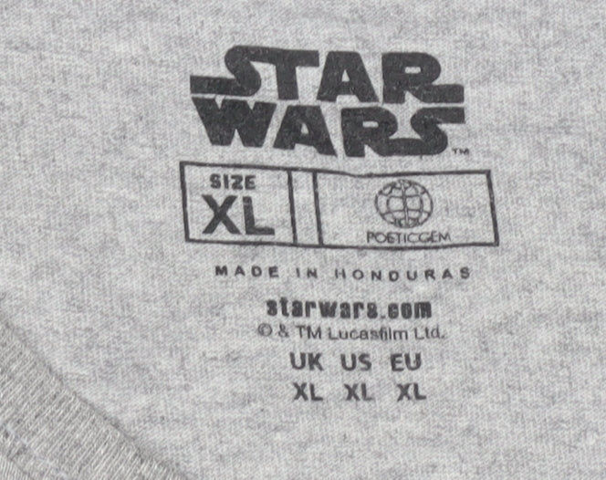 Star Wars Darth Vader Men's XL Grey Graphic T-Shirt