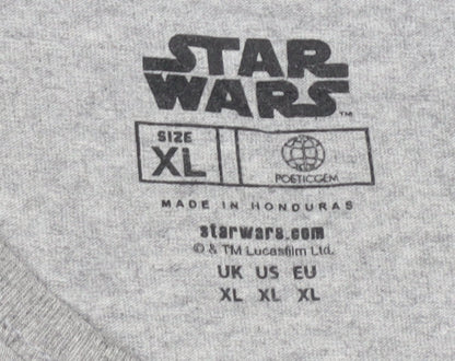 Star Wars Darth Vader Men's XL Grey Graphic T-Shirt