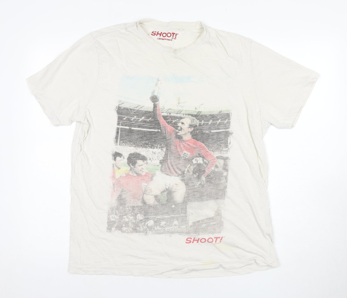 Tu Men's White Sports Graphic Print T-Shirt L