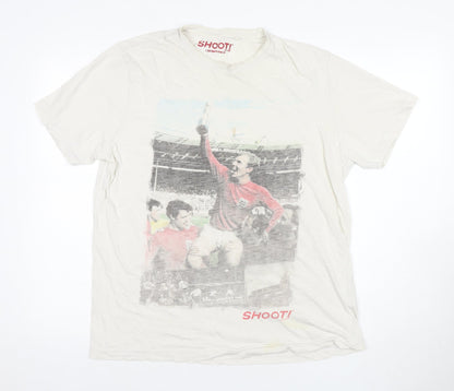 Tu Men's White Sports Graphic Print T-Shirt L