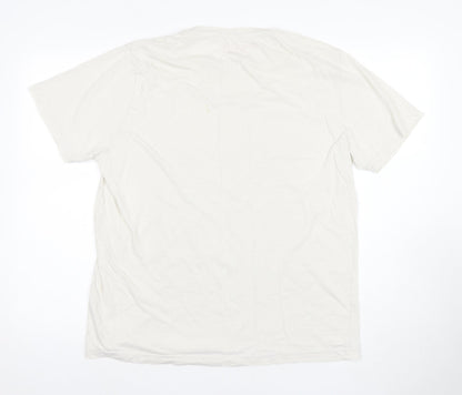 Tu Men's White Sports Graphic Print T-Shirt L