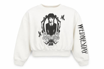 H&M Girls White Wednesday Sweatshirt 14 Years Regular Fit