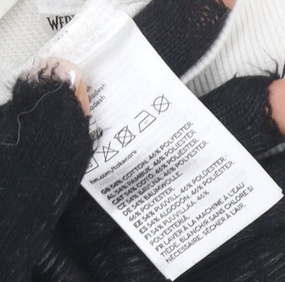 H&M Girls White Wednesday Sweatshirt 14 Years Regular Fit