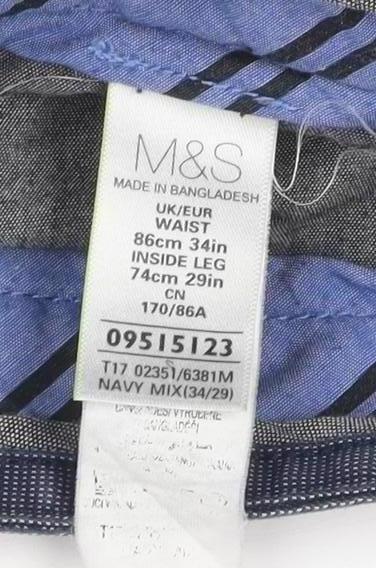 Marks and Spencer Men's Blue Chino Trousers L