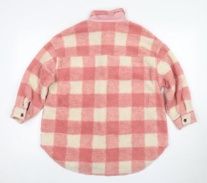 Next Girls Pink Check Shirt, Comfortable Fleece Size 10 Years