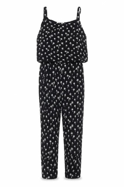 H&M Girls Black Floral Jumpsuit Size 12 Casual Summer