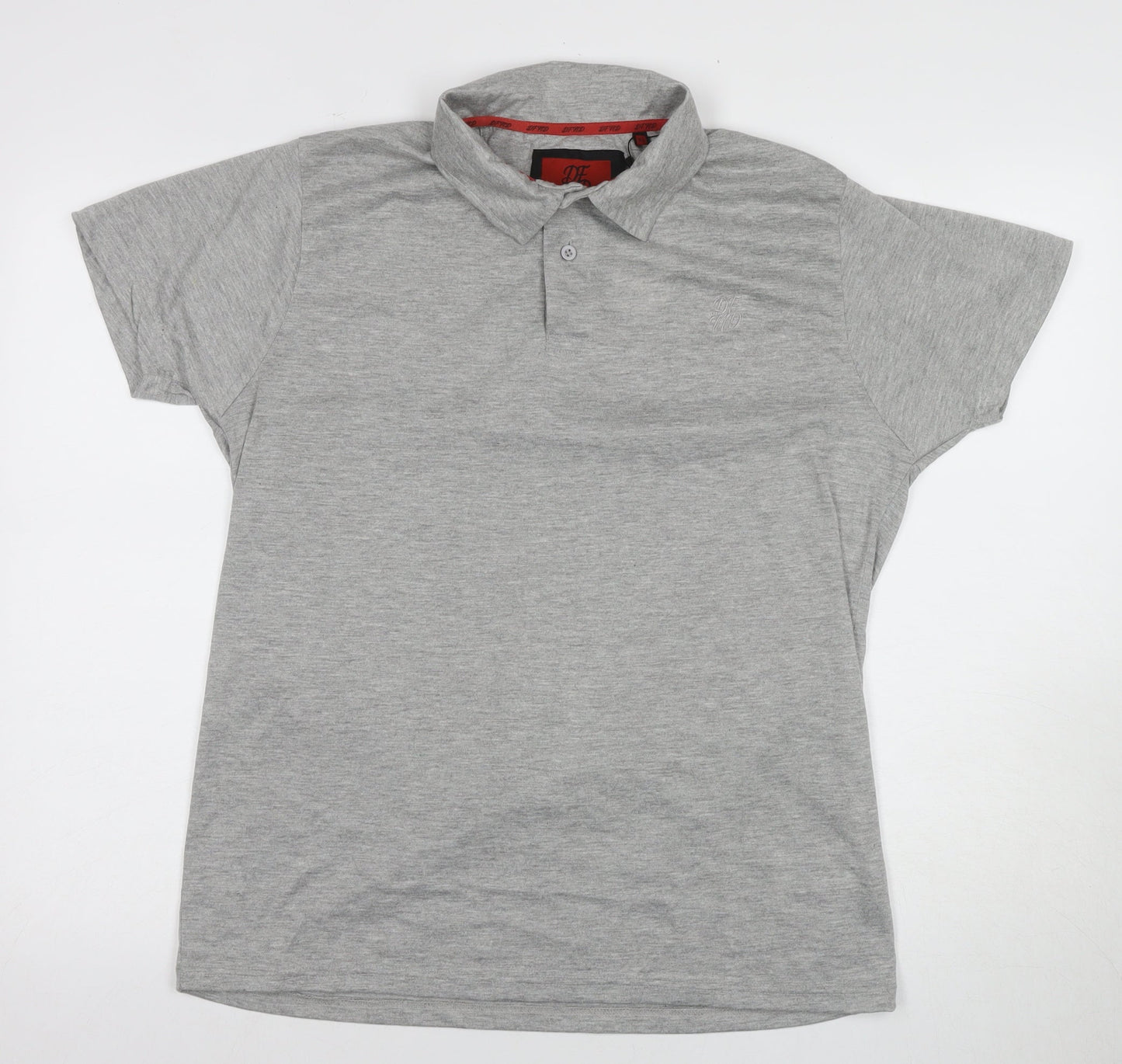 DFND Men's Grey Short Sleeve Polo XL