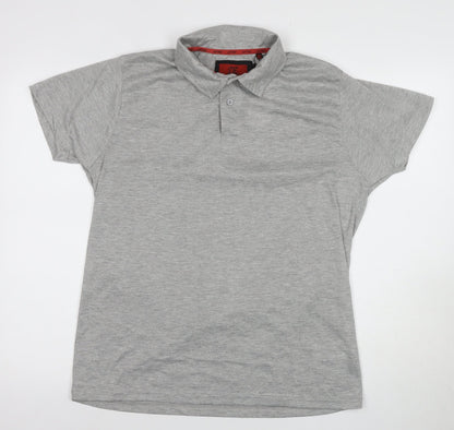 DFND Men's Grey Short Sleeve Polo XL