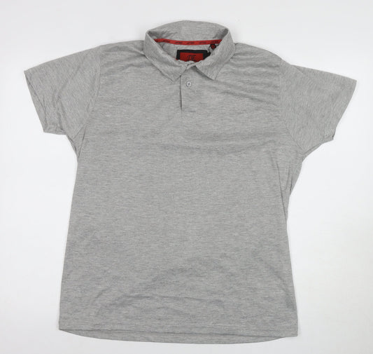 DFND Men's Grey Short Sleeve Polo XL