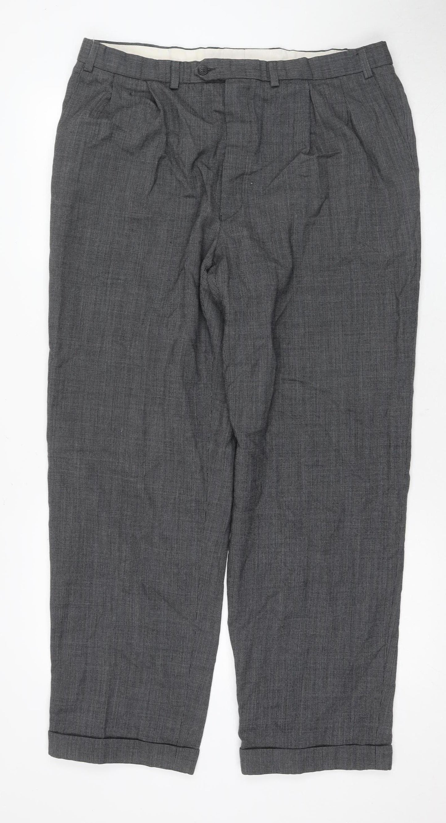 Marks and Spencer Men's Grey Wool Trousers Size M