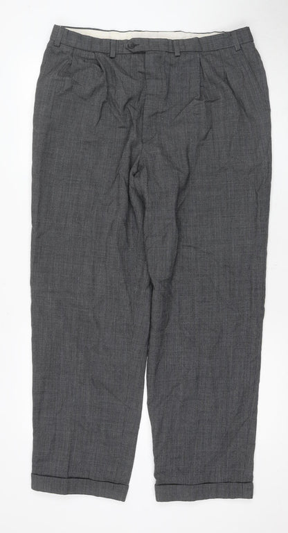 Marks and Spencer Men's Grey Wool Trousers Size M