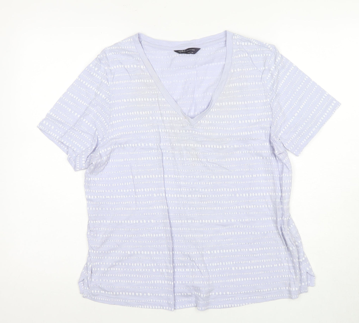 Womens UK Size 12 Marks and Spencer Blue  T-Shirt