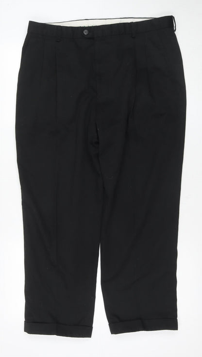 Mens UK Size 36 C&A  Dress Pants Black Trousers