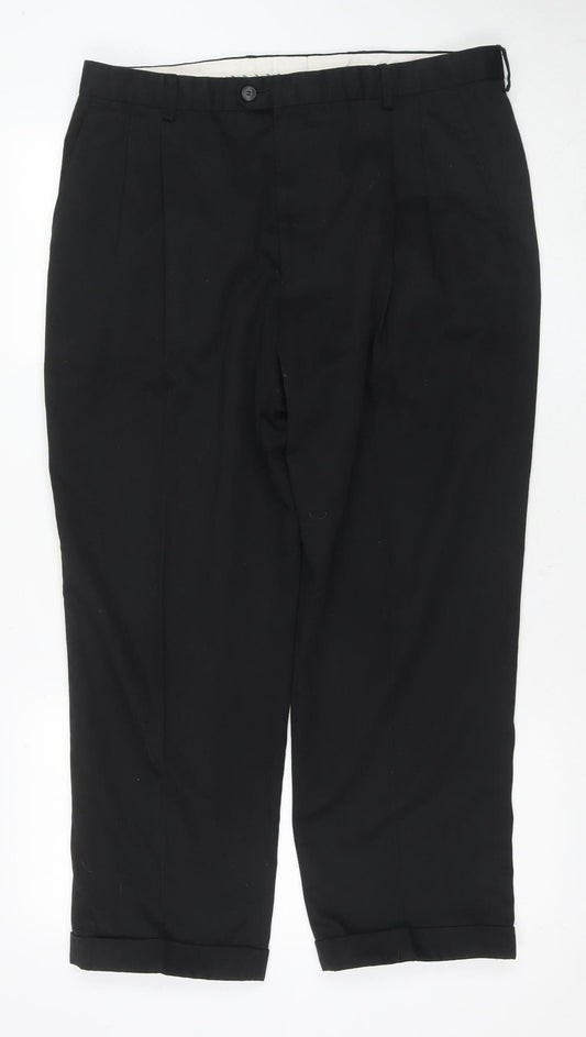 Mens UK Size 36 C&A  Dress Pants Black Trousers