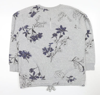Next Women’s Grey Floral Pullover Sweatshirt Size L