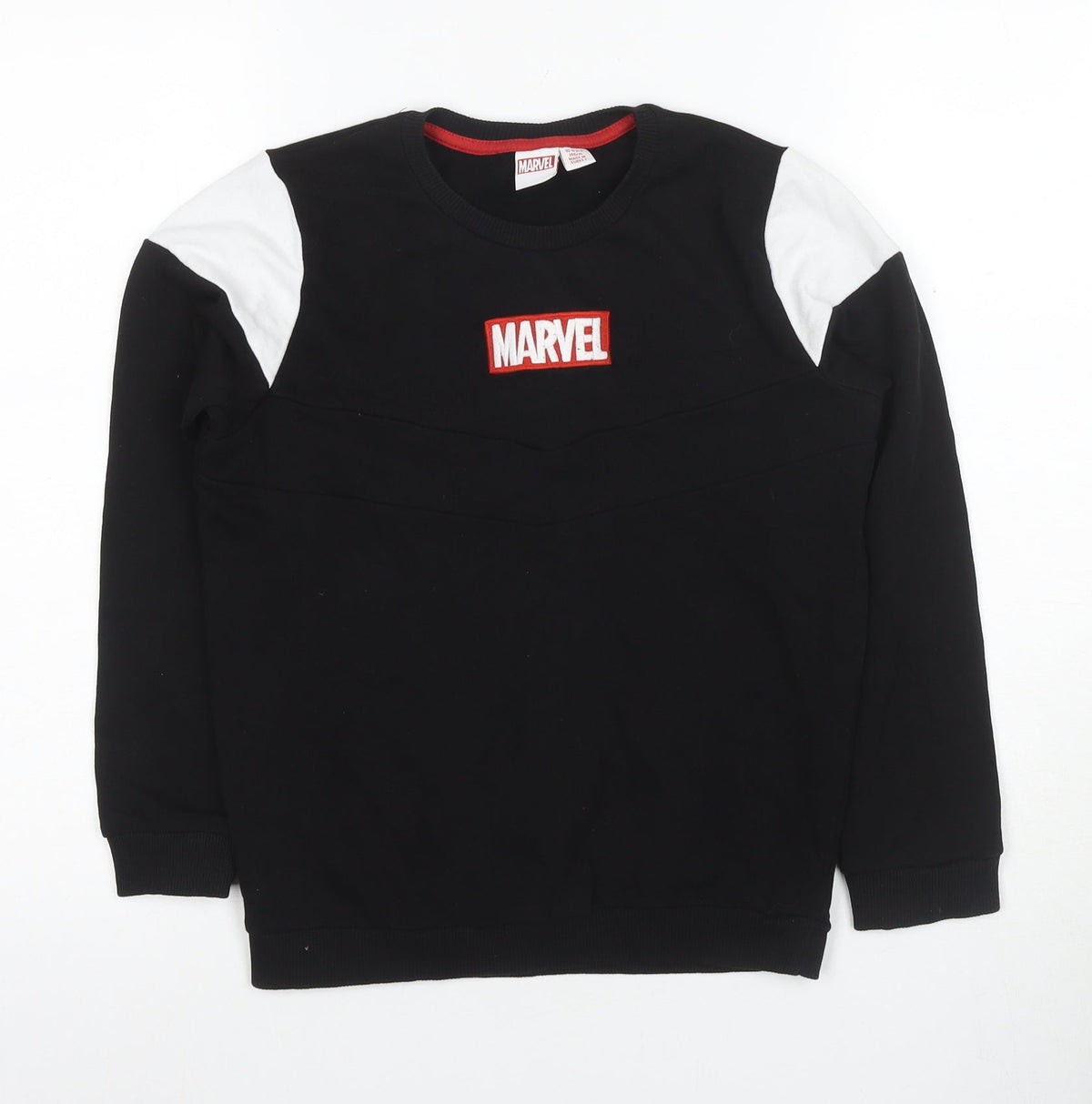 Marvel Boys Black XS Pullover Sweatshirt with Logo Accent